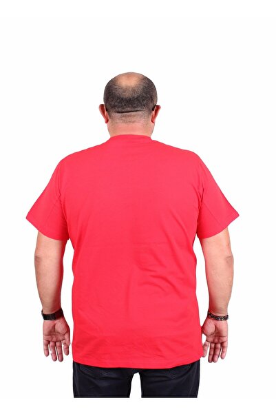 Starbattal Men's Plus Size Crew Neck T-Shirt Alive 25187 Red