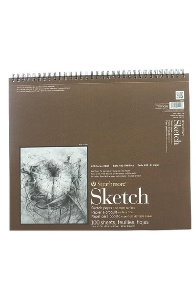 Strathmore Sketch Drawing Pad | Spiral Bound, 89 gsm, 14 x 17 in, 100 Sheets