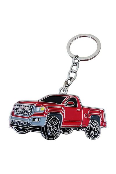 Generic Classic Red Pickup Truck Metal Keychain, Vintage Style Car Key Ring