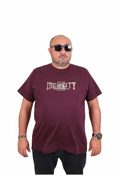 Starbattal Men's Plus Size Crew Neck T-Shirt Identity 25189 Murdum