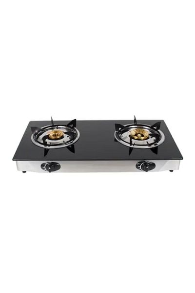 FOXMAG24 Portable hob, with stainless steel and glass base, 2 burners, mechanical control, black