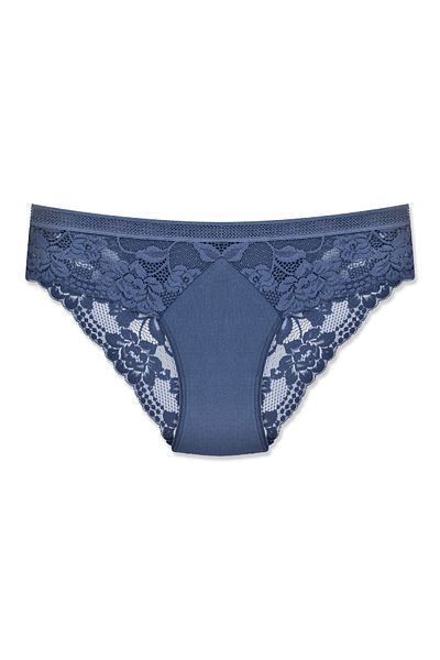 ZENA UNDERWEAR Lace Detailed Cotton Ribbed Women's Bikini Panties with Mesh Elastic Waist – Pack of 5