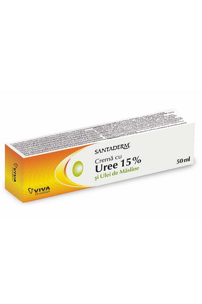 Viva Pharma Santaderm Cream with 15% Urea and Olive Oil, 50ml, Viva Pharma