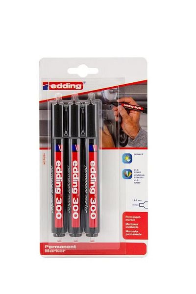 Edding 300 Permanent Marker 1.5–3mm Fine Tip Black
