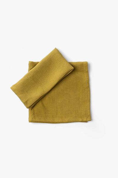 JOJOMIA Lona 2-Piece Linen Fabric Serving Presentation Napkin 45X45 Lime