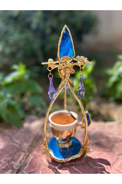 vanilya accessory Blue Natural Stone Gold Cup Menstrual Cup Single