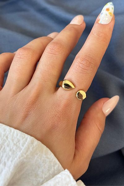 Leo'Stone New Season Luna Droop Design Adjustable Women's Ring