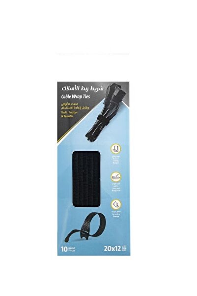 Royal Falcon روابط الكابلات 12 مم × 20 مم باللون الأسود