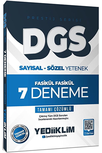 Yediiklim 2026 DGS Prestij Serisi Sayısal Sözel Yetenek Tamamı Çözümlü Fasikül Fasikül 7 Deneme