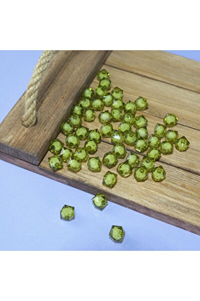 Prestij Boncuk 10 ملم مكعب أكريليك أخضر مطرز بالخرز داخلي نموذج خرز لصنع حقائ...