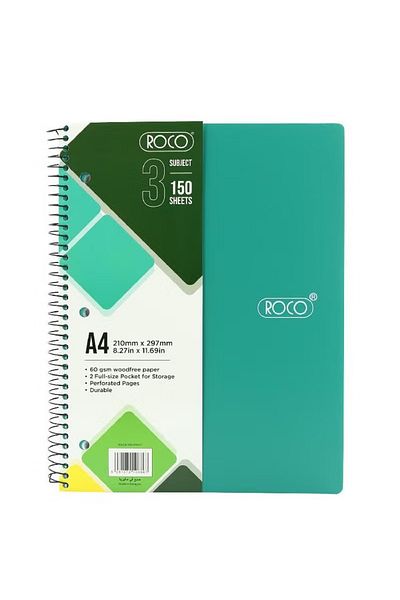 Roco Neon Notebook | A4 Size, 150 Sheets, Vibrant Colors