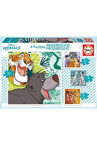 EDUCA Puzzle 4 in 1 Disney Animals 2