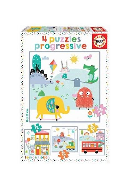 EDUCA Puzzles progressive 4 in 1 Lemon Ribbon