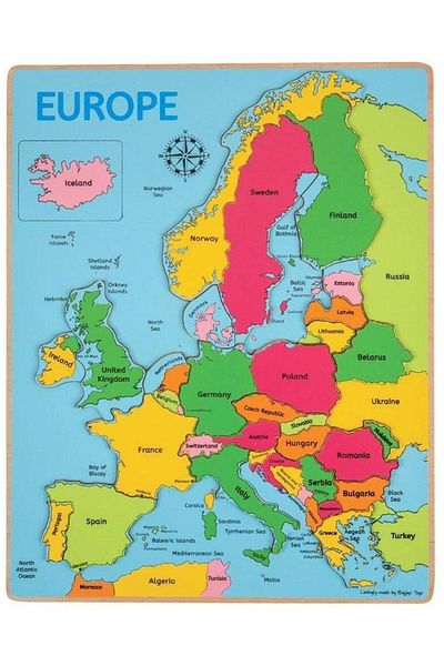 BIGJIGS Toys Puzzle incastru harta Europei