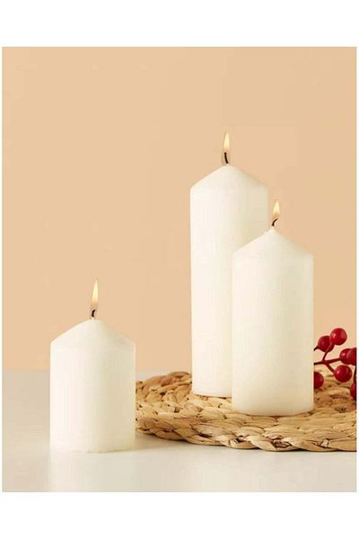 FAMİLY Set of 3 Unscented Pillar Candles