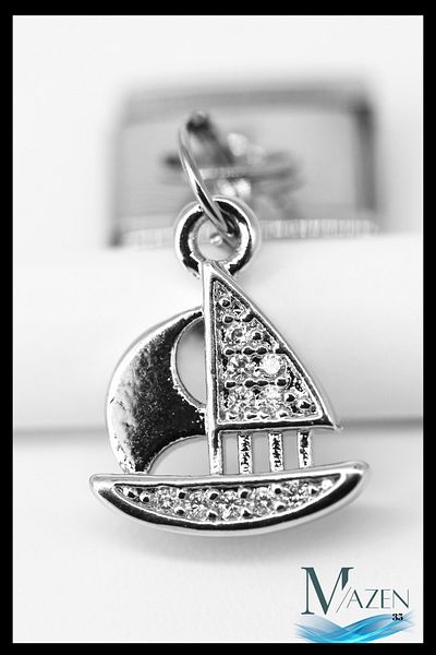 MAZEN Sailboat Dangle Charm |   Italian Bracelet Compatible |   Italian Charm Women's Jewelry Accessory
