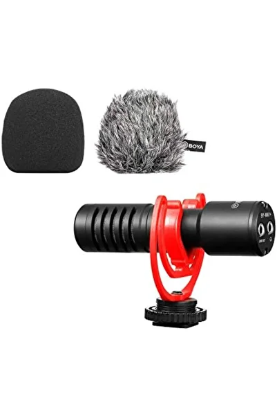BOYA Universal Cardioid Microphone With Furry Windshield BY-MM1 Black/Red/Grey