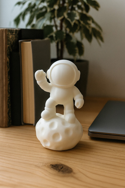 SORA DESIGN Dekoratif Mini Astronot Figürü, Ay Taşı Üzerinde Masaüstü Süsü