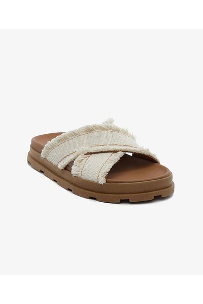 Greyder 34472 Ecru Genuine Leather Casual Women's Slippers