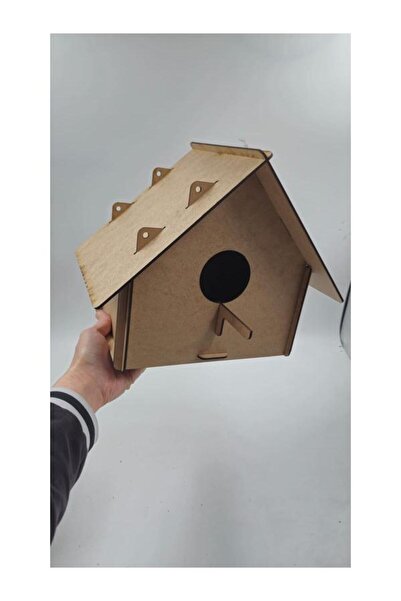 Mu Art Ahşap بيت عش الطيور الخشبي من خشب MDF الخام القابل للطلاء