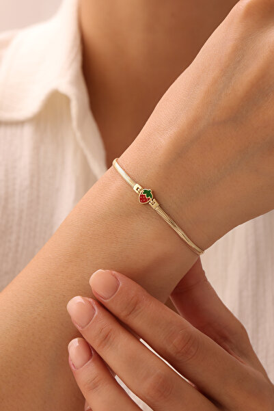 YAVUZ KUYUMCULUK 14 Ayar Altın Balık Sırtı Çilek Çocuk Bileklik