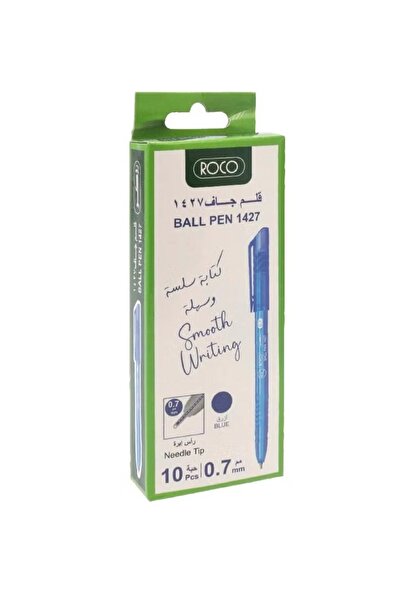 Roco أقلام حبر جاف ناعمة 1427 - 0.7 مم، أزرق، عبوة من 10 أقلام