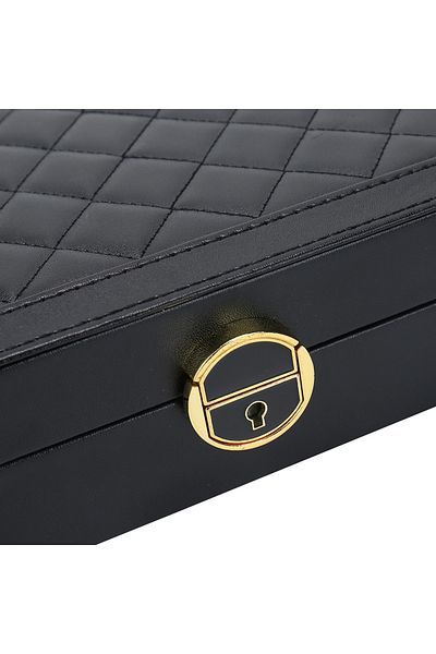 Arzu Güzel Cosmetics Leather Finish Multi Compartment Jewelry and Watch Organizing Box - Stylish and Lockable Jewelry Organizer