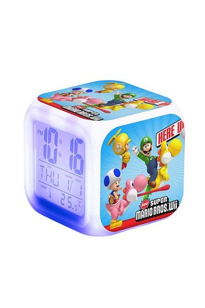 Mixbo Cubic Clock for Kids Room Mixbo, Multiple Features, Lights, Model 12