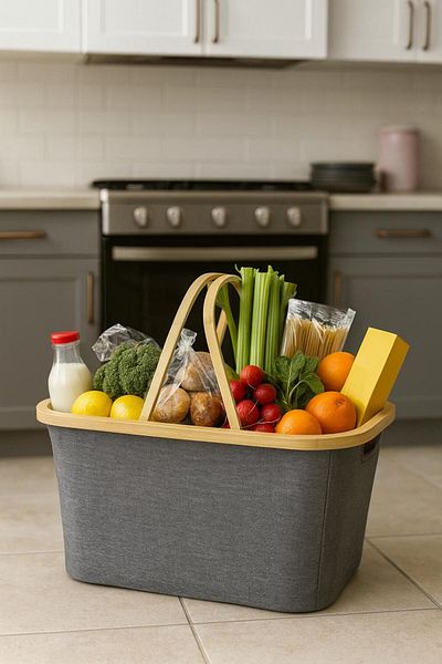 Vienev Multipurpose Picnic Basket – Durable Fabric & Wooden Handle Design