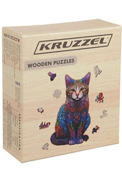 KRUZZEL Wooden puzzle Cat, 130 pieces