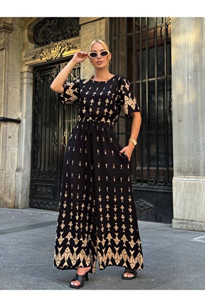 CARLA MARA Set de pantaloni largi din țesătură de viscoză cu model