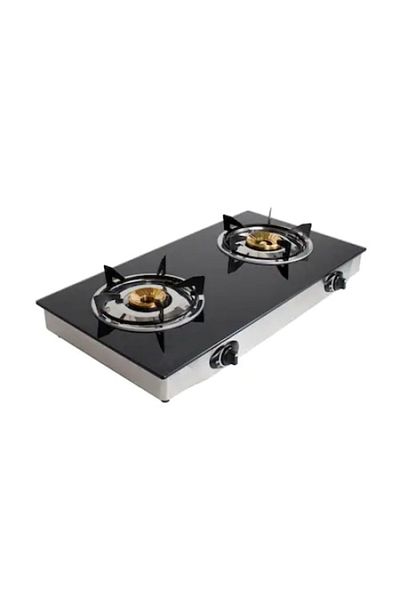 FOXMAG24 Portable hob, with stainless steel and glass base, 2 burners, mechanical control, black