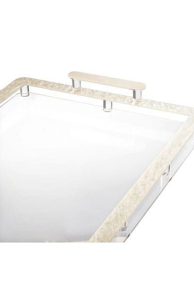Dania Acrylic tray with a beautiful and elegant beige frame, size 30*40 cm