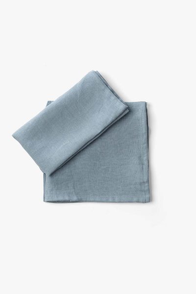 JOJOMIA Lona 2-Piece Linen Fabric Serving Presentation Napkin 45X45 Turquoise