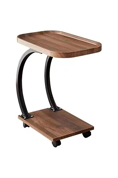 FOXMAG24 Masă de cafea, pentru living, pe roți, cu 2 niveluri, din metal și l...