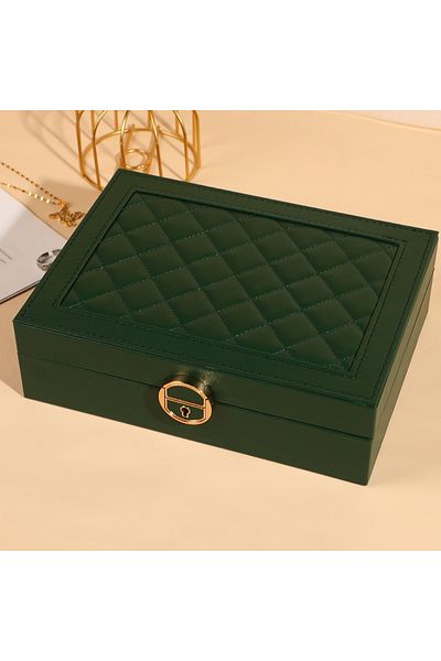 Arzu Güzel Cosmetics Leather Finish Multi Compartment Jewelry and Watch Organizing Box - Stylish and Lockable Jewelry Organizer