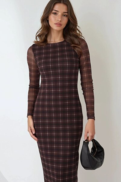 Hiccup Карирана рокля с прилепваща кройка