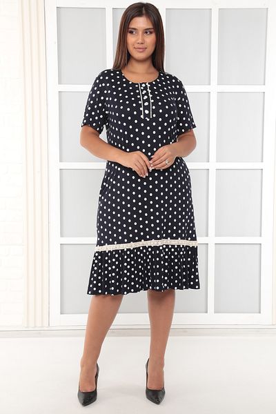 KARAMEŞE Women's Viscosa Fabric Buttoned Collar Dress