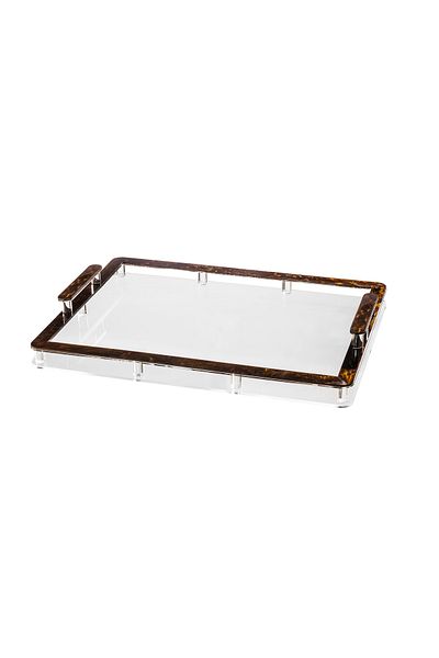Dania Acrylic tray with a beautiful and elegant brown frame, size 30*40 cm