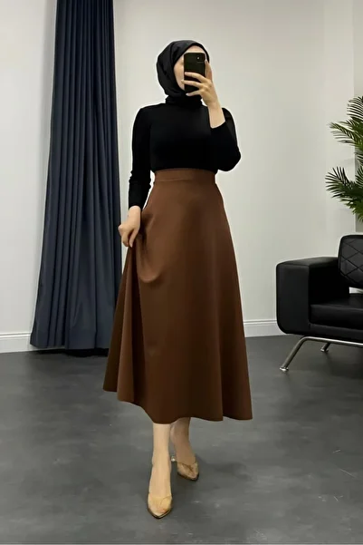 CNG MODA Fusta cu fermoar din țesătură Puf Scuba