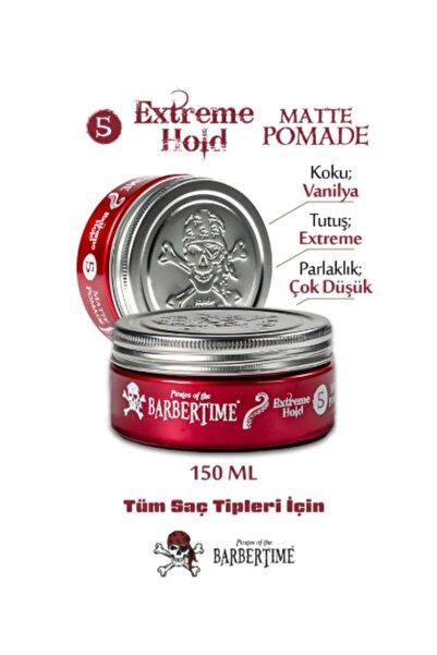 Barbertime SAÇ ŞEKİLLENDİRİCİ WAX EXTREME HOLD MATTE POMADE 05 150 ML