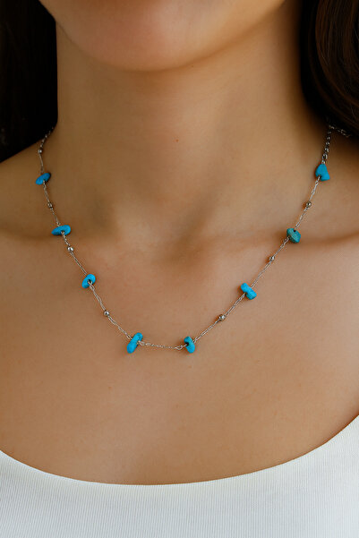 NehirTaş قلادة من الحجر الفيروزي المكسور المعتمد