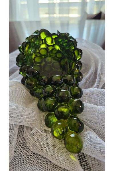 Land of Souvenir Glass Grape Shaped Bowl Sugar Bowl Decorative Object and Trinket