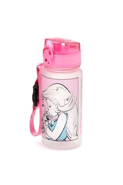 ASTERİX Pop top water bottle, for children, Falbala and Idefix, Asterix license, Ecozen, BPA free, 350 ml