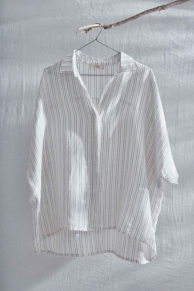 JOJOMIA Larin Short Sleeve Women's Shirt Denim Striped