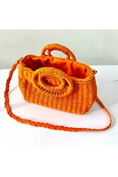 FashionForYou Τσάντα θαλάσσης STRAW, χιαστί, με κάλυμμα και αφαιρούμενη αλυσί...