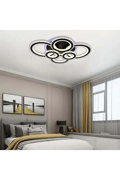 KORMAN TECHNIK LED chandelier with remote control NOVA ROTONDA RGB 154W,, Cold/Warm/Neutral light, Dimmable, Black,