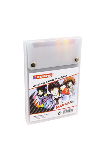 Edding 1340 Liquid Ink Pen – Assorted Ink Colors, Brush Fiber Tip, Pack of 10