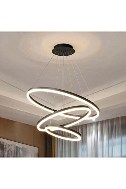 KORMAN TECHNIK LED pendant chandelier with remote control CASIANA 130W,, Cold/Warm/Neutral light, Dimmable, Black,