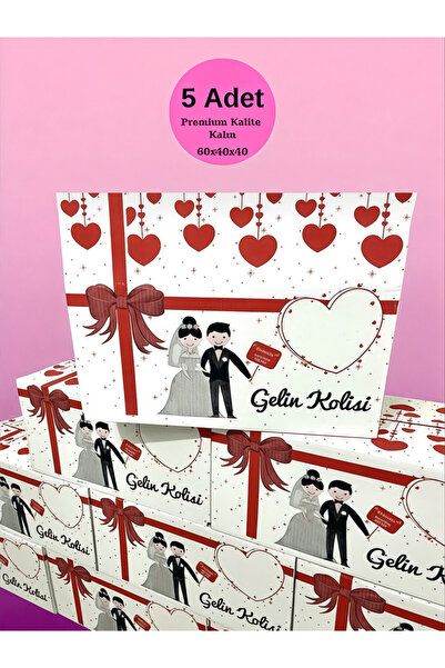 Yumuk Shop Premium Gelin Çeyiz Kolisi 5 Adet 1. Sınıf Kalite Geniş Hacimli ve...